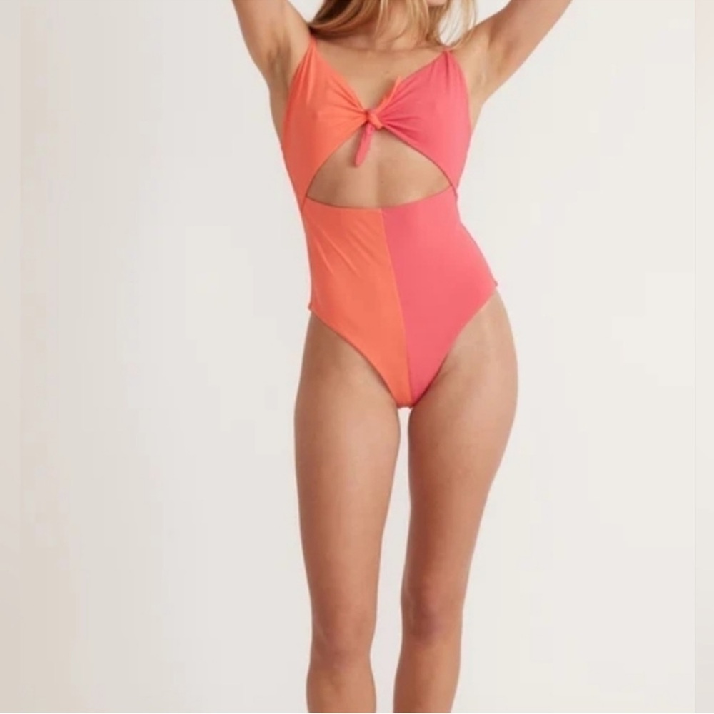 NWT Marine Layer Havana Tie Front One Piece